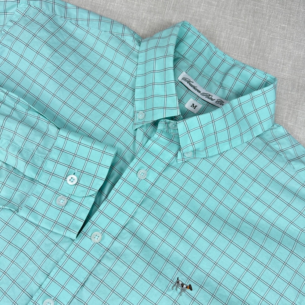 Southern Point Co Button Down Mens Medium Mint Green Windowpane Check Shirt
